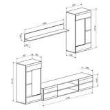 Set mobilier living modern Saleto, lemn, 230x39x202 cm