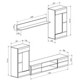Set mobilier living modern Saleto, lemn, 230x39x202 cm