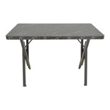 Masă cu efect de marmură neagră Vertex, Metal negru, 110x70x72 cm