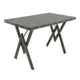 Masă cu efect de marmură neagră Vertex, Metal negru, 110x70x72 cm