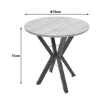 Masa rotundă cu aspect de marmură neagră Rogue, Metal, D70x72 cm