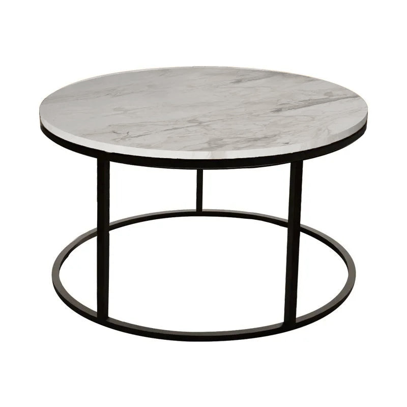 Măsuță de cafea cu blat de marmură, Stil Modern, Metal, 60x40cm