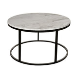 Măsuță de cafea cu blat de marmură, Stil Modern, Metal, 60x40cm