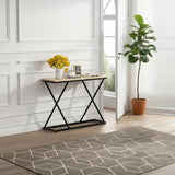 Consola Glimmer, finisaj natural-Negru, metal, 100x30x80 cm
