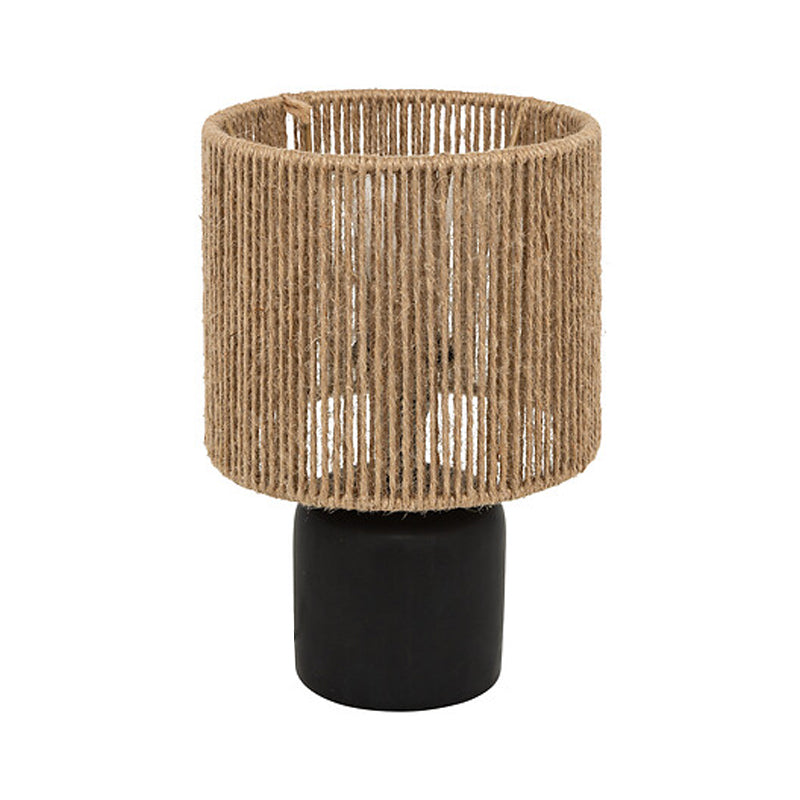 Lampă de masă Leyda, Ceramică, Negru-Natural, 16x24 cm