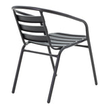 Masă de sufragerie cu funcție de dining Valor-Tade, Set 5 piese, Metal negru-Glas, 110x60x70 cm