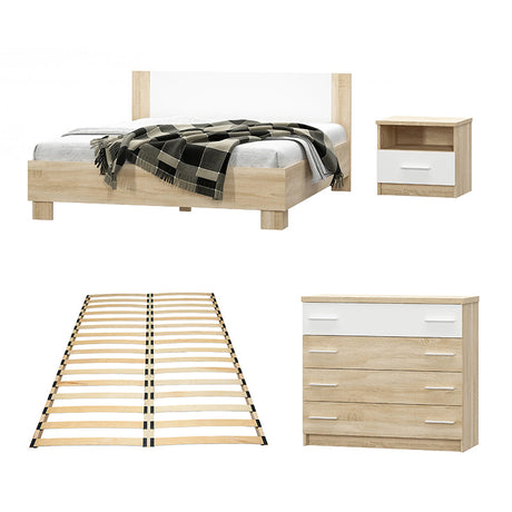 Set dormitor Geneva, Lemn, 160x200 cm 4 piese