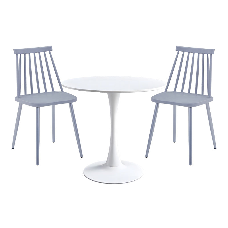 Set de mobilier pentru sufragerie cu masă și scaune Elijah-Aurora, Polipropilenă, Masa: 60x74 cm, Scaune: 2 bucăți, Alb-Gri