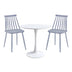 Set de mobilier pentru sufragerie cu masă și scaune Elijah-Aurora, Polipropilenă, Masa: 60x74 cm, Scaune: 2 bucăți, Alb-Gri