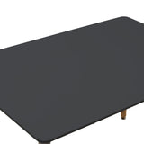 Set mobilier de masă Natali-Noor, lemn, negru-gri, picioare naturale, 120x80x76 cm
