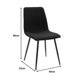 Set Mobilier Dining cu Masă și 4 Scaune, Natali-Noor, Negru, Picioare Lemn, 120x80x76 cm