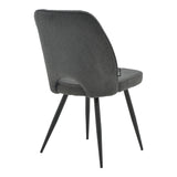 Set de dining cu masa și scaune Gustas-Renish, Stil Modern, Imitatie Marmura/tesatura Boucle Gri, Masa 160x80x75cm, 7 piese.