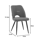 Set de dining cu masa și scaune Gustas-Renish, Stil Modern, Imitatie Marmura/tesatura Boucle Gri, Masa 160x80x75cm, 7 piese.