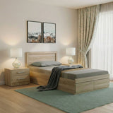 Set Mobilier Dormitor cu Pat Orion 100x200 cm, Lemn, Set 3 piese
