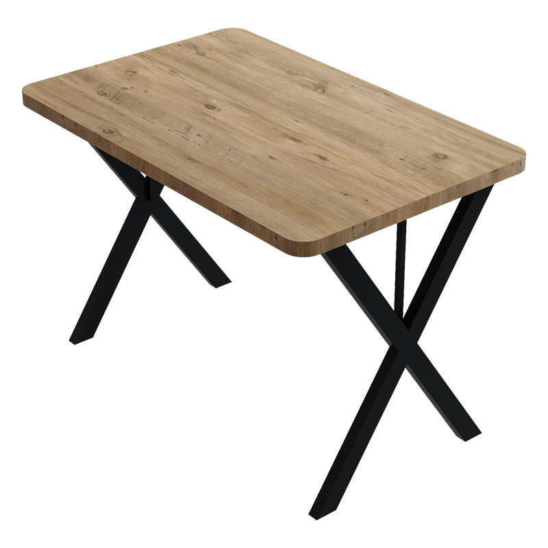 Set de Mobilier pentru Dining cu Funcție Pliabilă Gaston/Zeryin, Lemn Masiv/Metal, 110x70x75 cm, Negru/Natural, 5 Piese