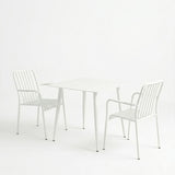 Set dining exterior Heven Vista, 3 piese, Negru-Alb, aluminiu, 80x80x72 cm