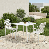 Set dining exterior Heven Vista, 3 piese, Negru-Alb, aluminiu, 80x80x72 cm