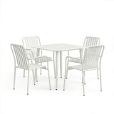 Set dining exterior Heven Vista, 5 piese, Negru-Alb, aluminiu, 80x80x72 cm