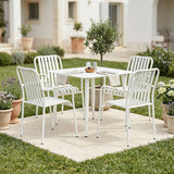 Set dining exterior Heven Vista, 5 piese, Negru-Alb, aluminiu, 80x80x72 cm