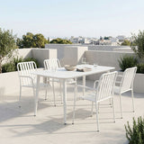 Set dining exterior Heven Vista, 5 piese, Negru-Alb, aluminiu, 150x80x72 cm