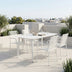 Set dining exterior Heven Vista, 5 piese, Negru-Alb, aluminiu, 150x80x72 cm, Alb-Negru, imagine principală, pentru living sau bucătărie