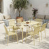 Set dining exterior Heven Vista, 7 piese, Champagne, aluminiu, 120x70x72 cm, imagine principală, pentru living sau bucătărie