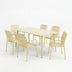 Set dining exterior Heven Vista, 7 piese, Champagne, aluminiu, 150x80x72 cm, imagine principală, pentru living sau bucătărie