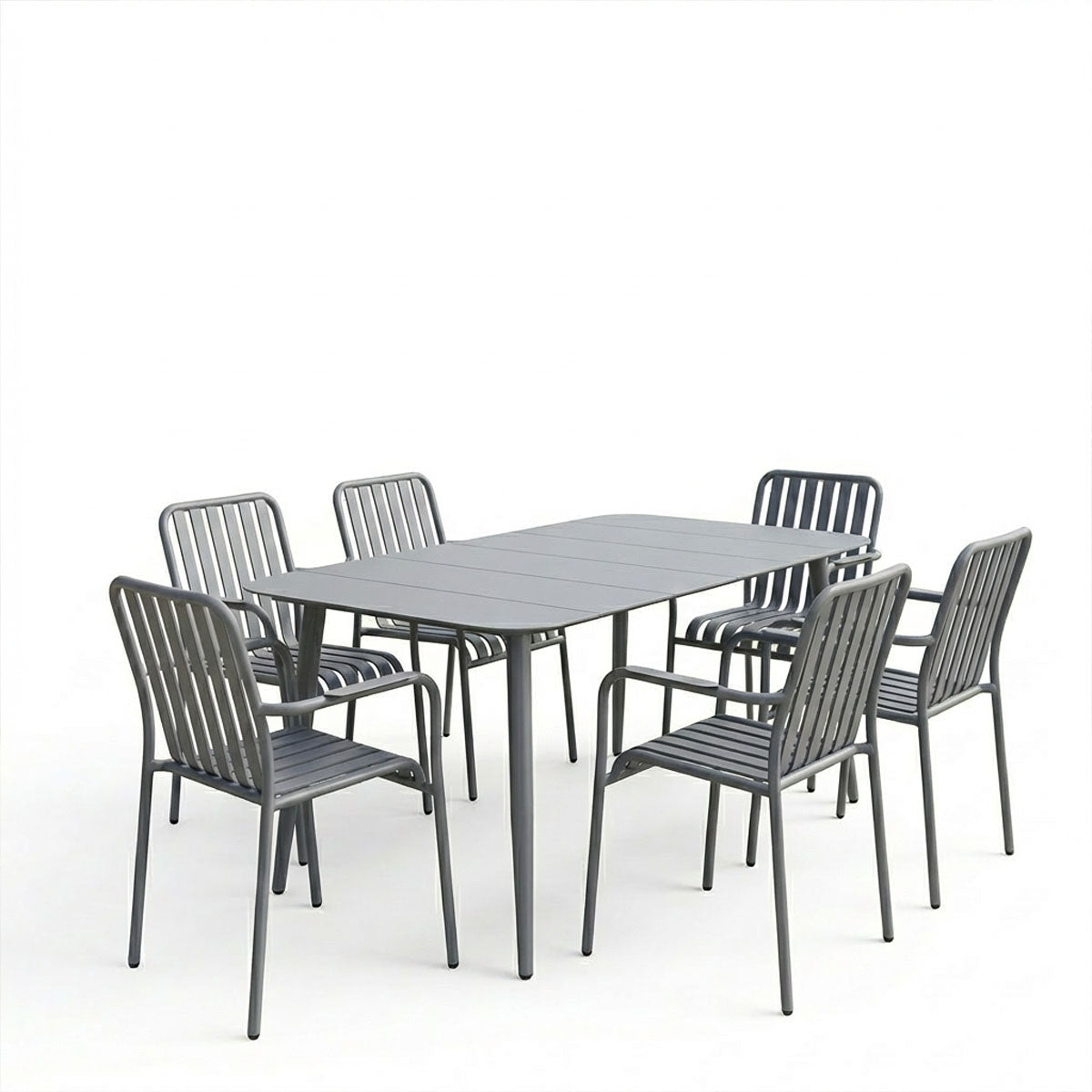 Set dining exterior Heven Vista, 7 piese, Antracit, aluminiu, 150x80x72 cm
