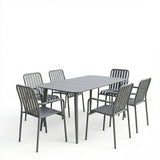 Set dining exterior Heven Vista, 7 piese, Antracit, aluminiu, 150x80x72 cm