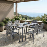 Set dining exterior Heven Vista, 7 piese, Antracit, aluminiu, 150x80x72 cm