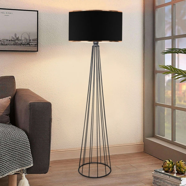 Lampa de podea Firdo I  E27 material-metal negru Ö38x121cm