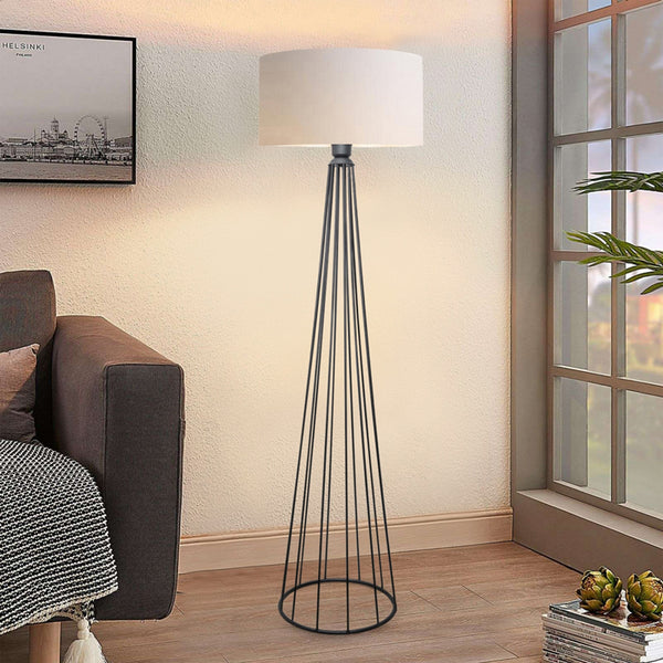 Lampa de podea Firdo I  E27 tesatura crem -metal negru Ö38x121cm