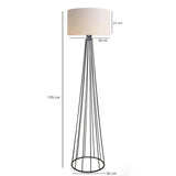 Lampa de podea Firdo I  E27 tesatura crem -metal negru Ö38x121cm