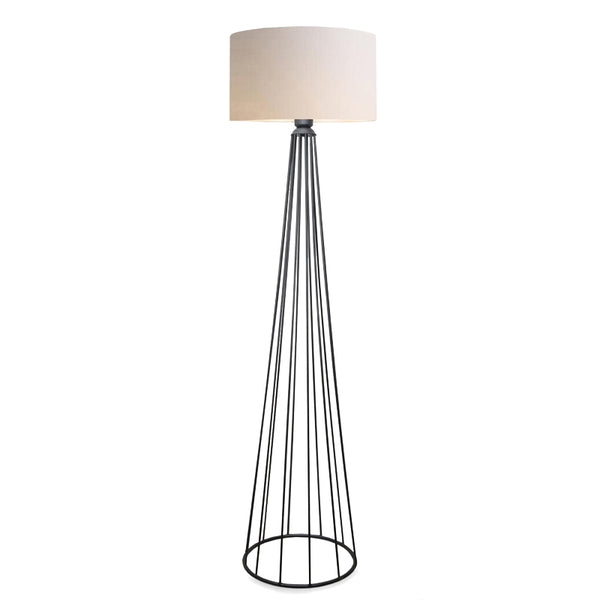 Lampa de podea Firdo I  E27 tesatura crem -metal negru Ö38x121cm