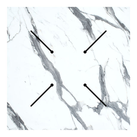 Blat masa Melody, marmura alba grosime 12mm, 70x70 cm