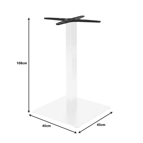 Masă bar cu bază metalică, Stofan, metal, alb-negru, 45x45x108 cm