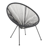 scaun de exterior Fotoliu Acapulco cu structură metalică și aspect rattan, Metal și Rattan, 68x74x84 cm, Negru
