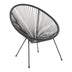 scaun de exterior Fotoliu Acapulco cu structură metalică și aspect rattan, Metal și Rattan, 68x74x84 cm, Negru