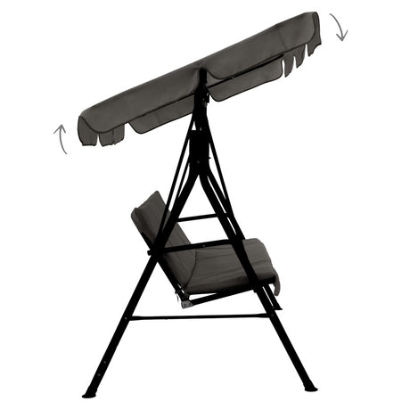 Balansoar de gradina Globo, metal, Negru-Gri, 170x110x153 cm
