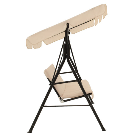Balansoar de gradina Globo, metal, Negru-Bej 170x110x153 cm