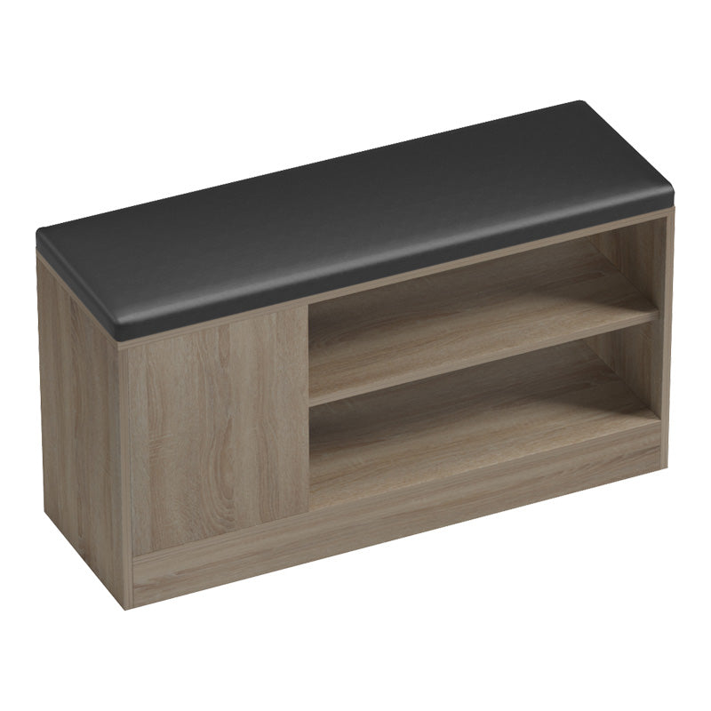 Dulap pentru pantofi cu scaun Deboule, Sonoma-Negru, Lemn, 90x30x46 cm, pentru 8 perechi de pantofi