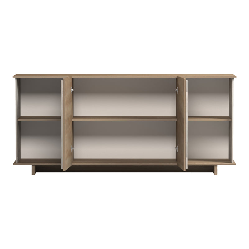 Bufet sonoma Zafore cu aspect de marmură gri-bej, 180x45x80 cm