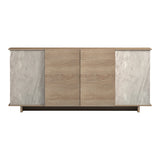 Bufet sonoma Zafore cu aspect de marmură gri-bej, 180x45x80 cm