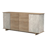 Bufet sonoma Zafore cu aspect de marmură gri-bej, 180x45x80 cm