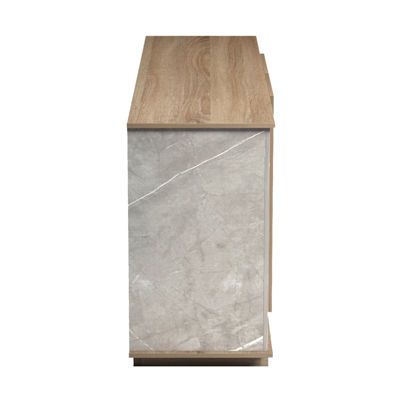 Bufet sonoma Zafore cu aspect de marmură gri-bej, 180x45x80 cm