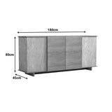 Bufet sonoma Zafore cu aspect de marmură gri-bej, 180x45x80 cm