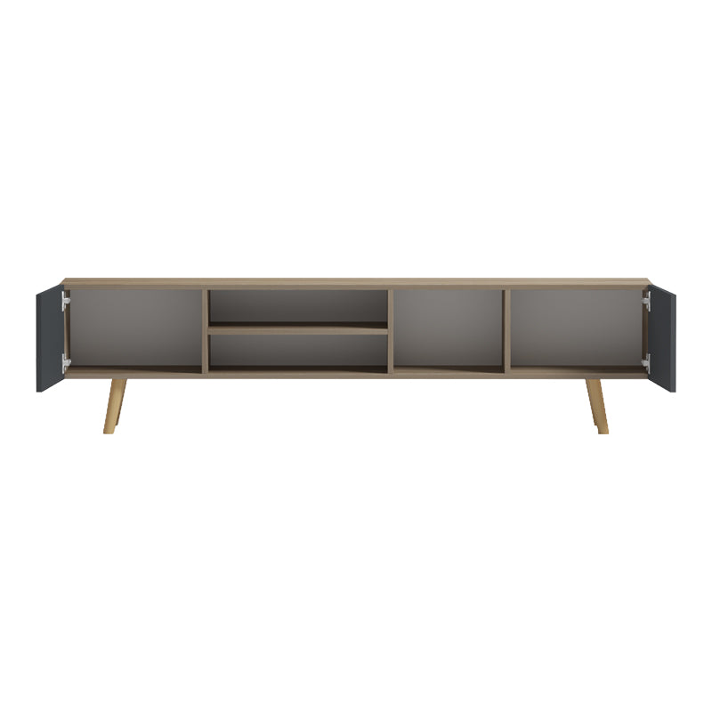 Dulap TV cu rafturi Osclo , Modern, Lemn Sonoma-Antracit, 160x30x53.5cm