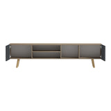 Dulap TV cu rafturi Osclo , Modern, Lemn Sonoma-Antracit, 160x30x53.5cm