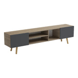 Dulap TV cu rafturi Osclo , Modern, Lemn Sonoma-Antracit, 160x30x53.5cm