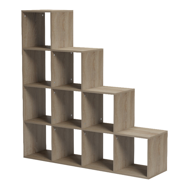 Bibliotecă modernă  Scala, stil contemporan, material sonoma, dimensiuni 129.5x29x129.5cm